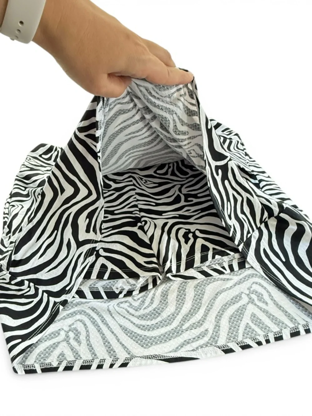 IBKUL Womens Cecilia Print Skort Black White Size L Golf Layered NWT - Picture 9 of 11